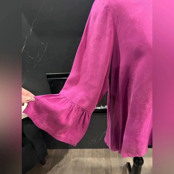 Bryn Walker | Pink Tencell Boho Peasant Top | Size M - Picture 8 of 10